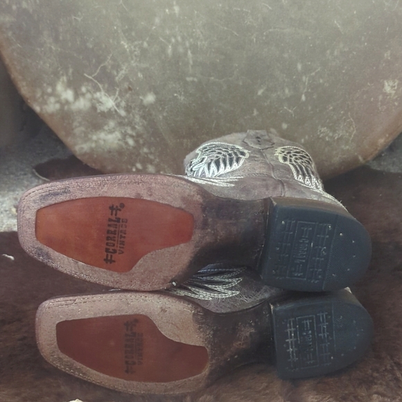 CORRAL A1197 Winged Cross taupe & black sequins cowgirl boots square toe sz10.5 - Picture 13 of 16